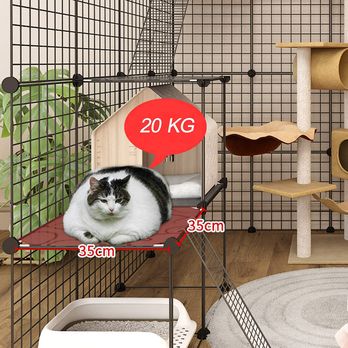 Metal Wire Small Animal Cage 111 * 111 * 146cm O183