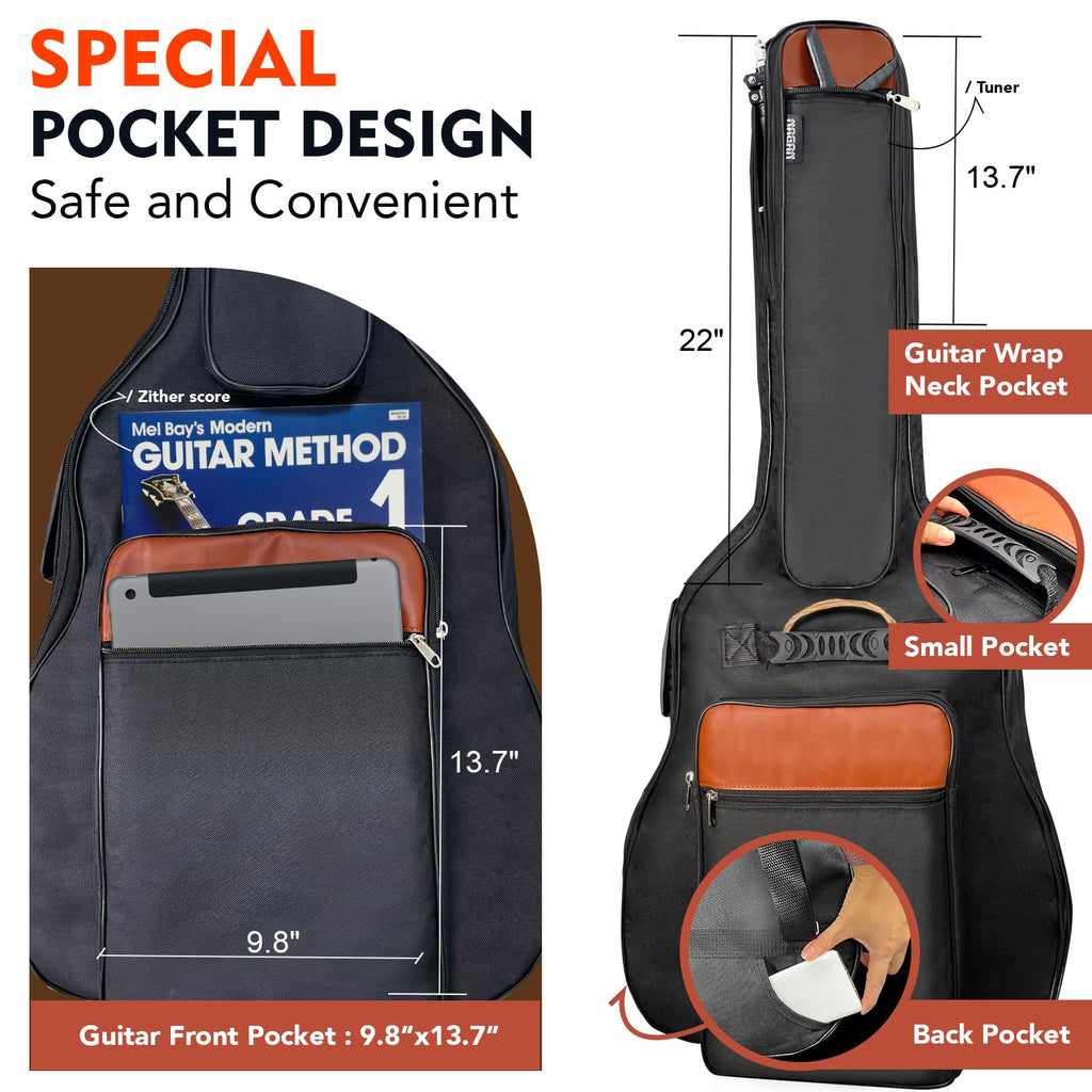 Acoustic Guitar Bag with 0.5-inch Padding (Black) I66443