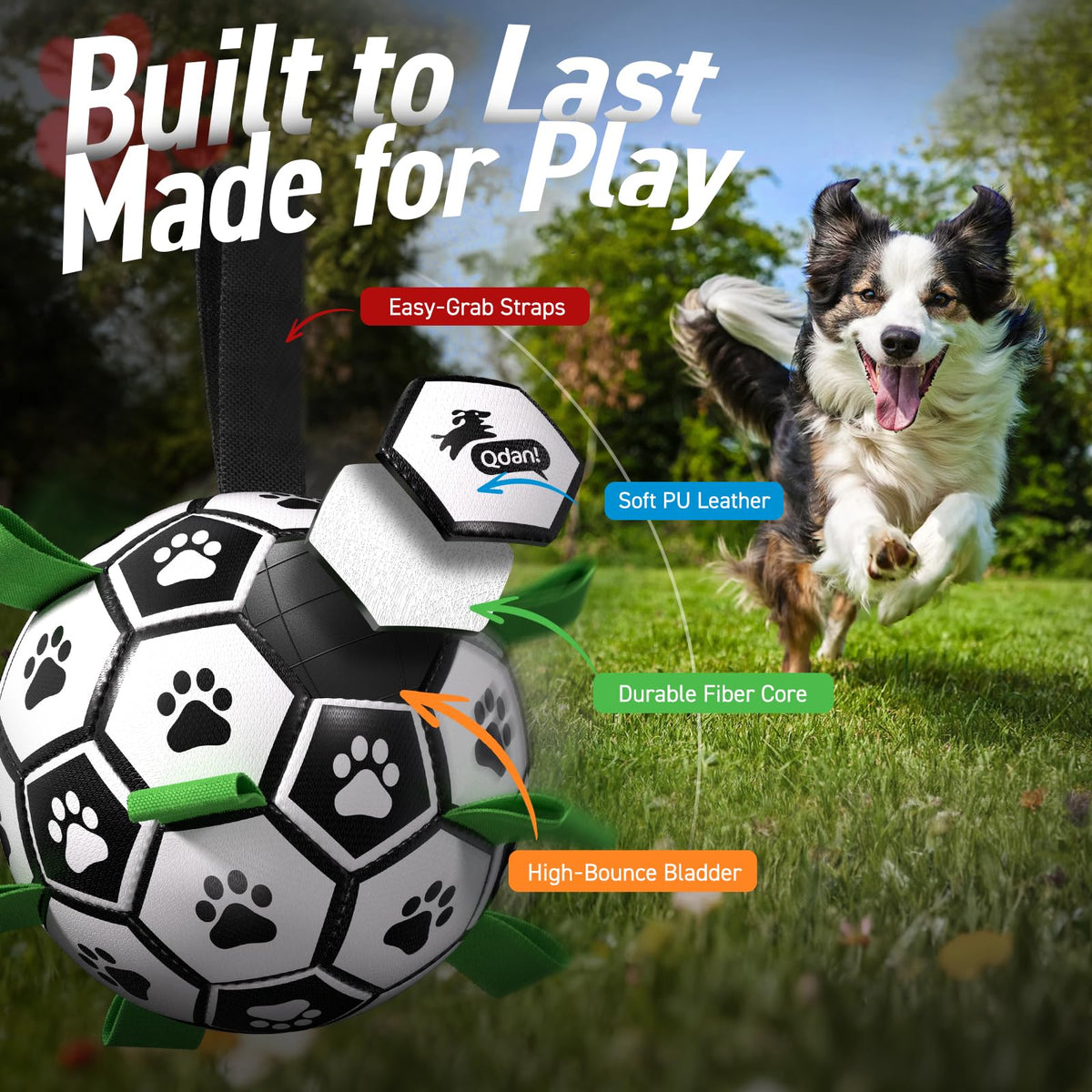 6 Inch Dog Soccer Ball with Straps N55784