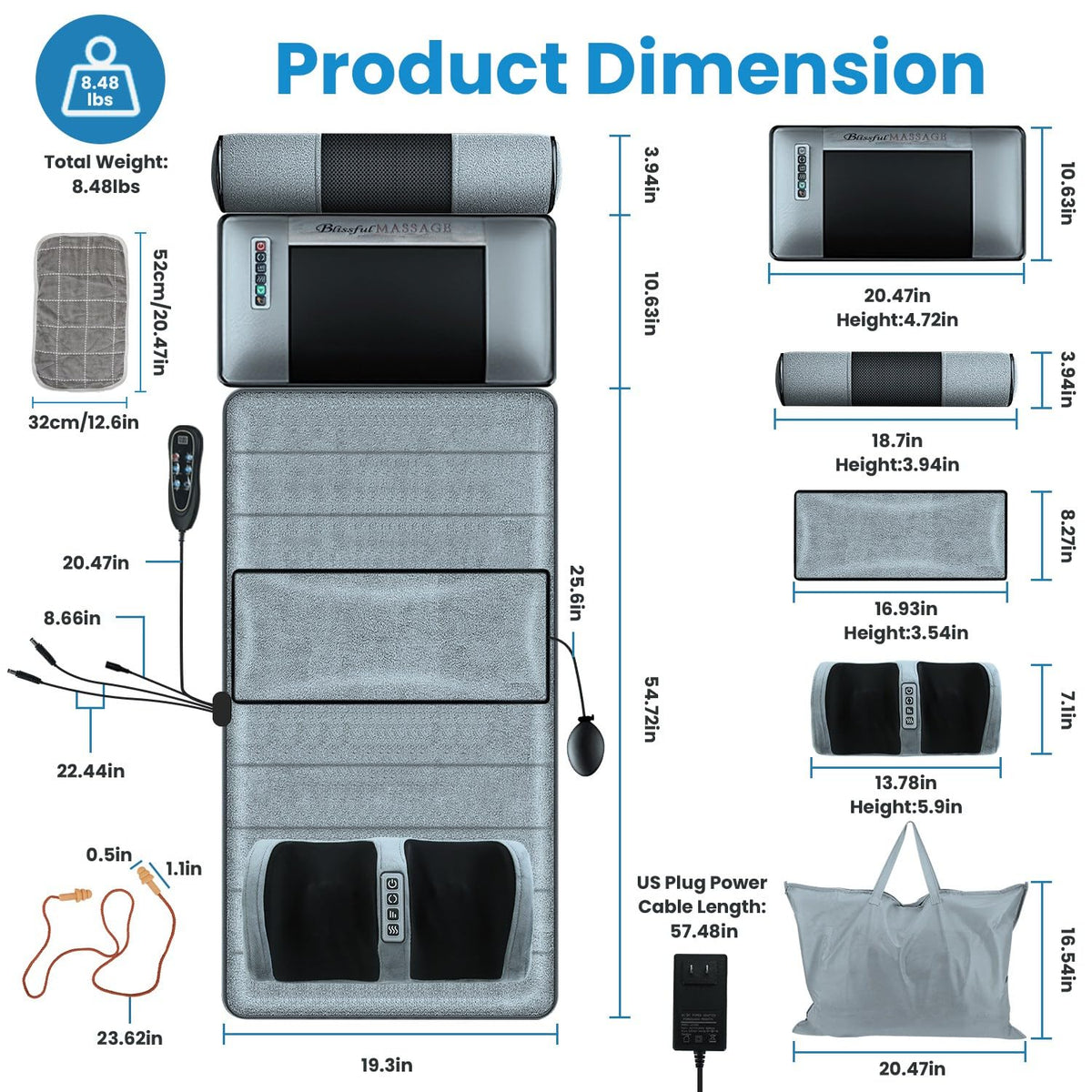 Full Body Massage Mat with Heat I3578