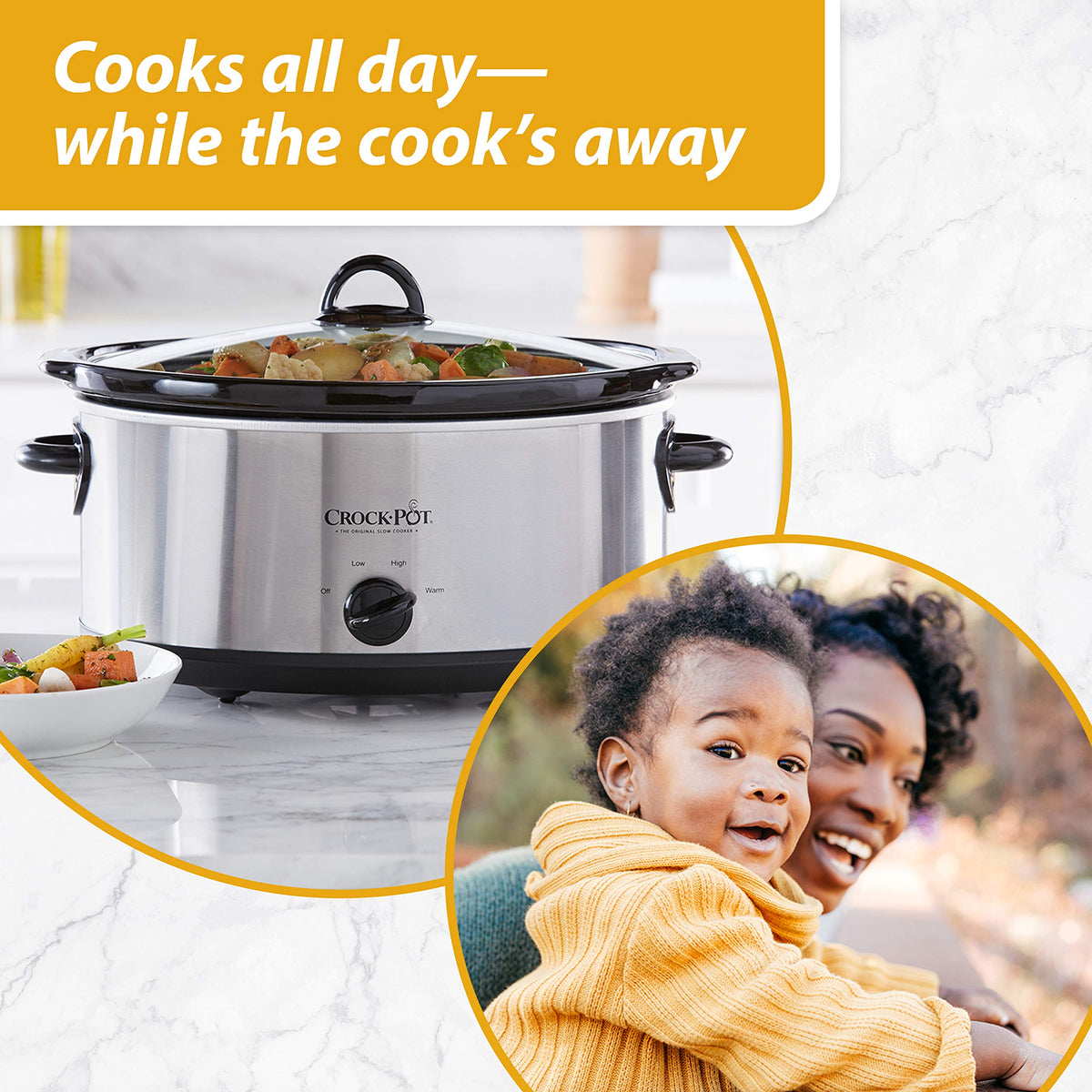 7 Quart Oval Manual Slow Cooker and 2.5 Quart Casserole Slow Cooker J4691