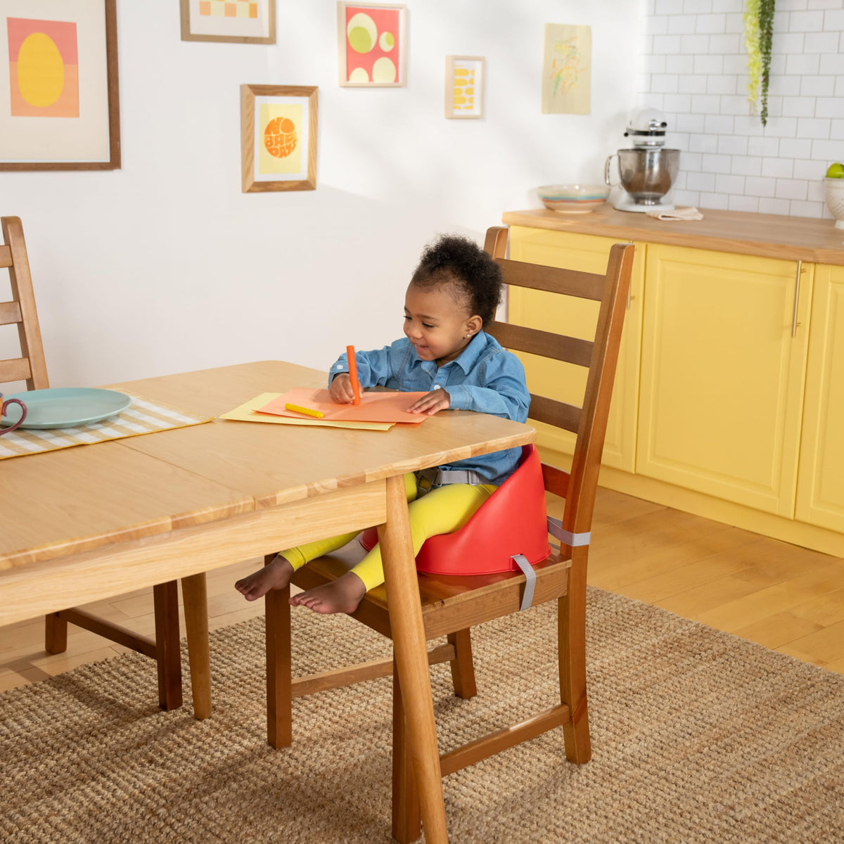 Easy-Clean Baby Booster Feeding Chair with 3-Point Harness S991
