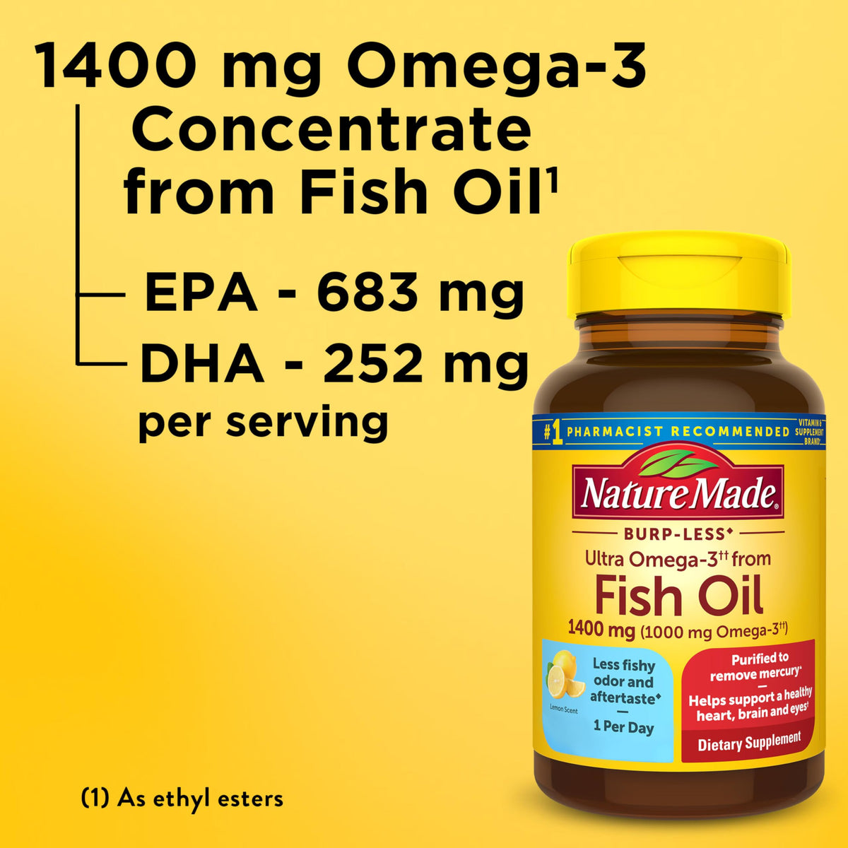 Omega 3 Fish Oil Supplement 1400mg 45 Softgel I737344