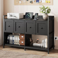 Black 2 Drawer Wood File Cabinet with Power Outlet J748