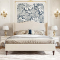 King Size Upholstered Platform Bed with Tall Headboard I11653