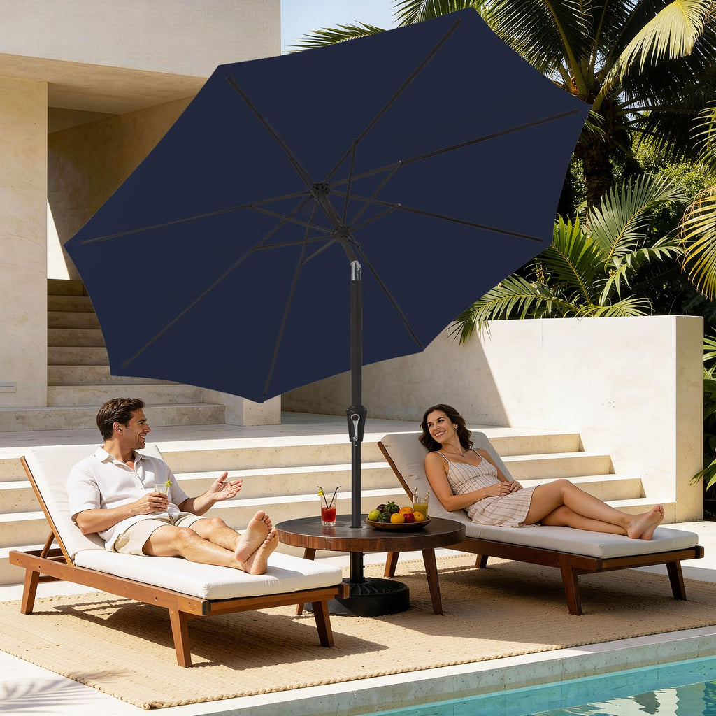 9ft Patio Umbrella with Push Button Tilt and Crank D500
