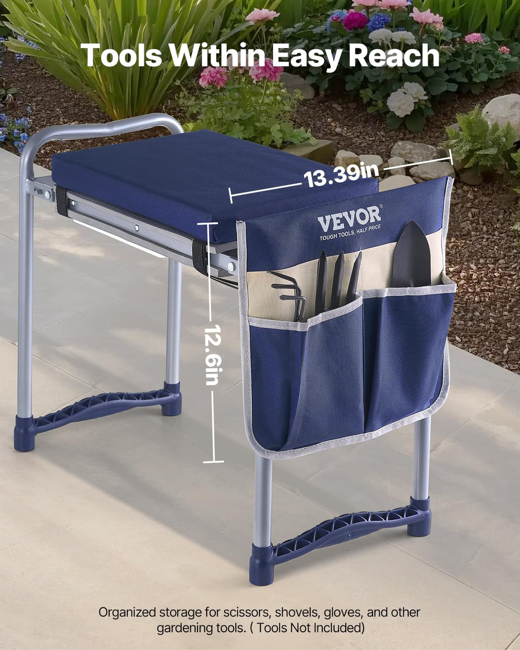 Folding Garden Kneeler and Seat with Tool Bags L7516
