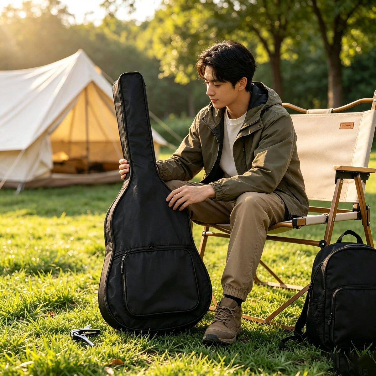 38 Inch Oxford Cloth Water Resistant Acoustic Guitar Gig Bag P74568