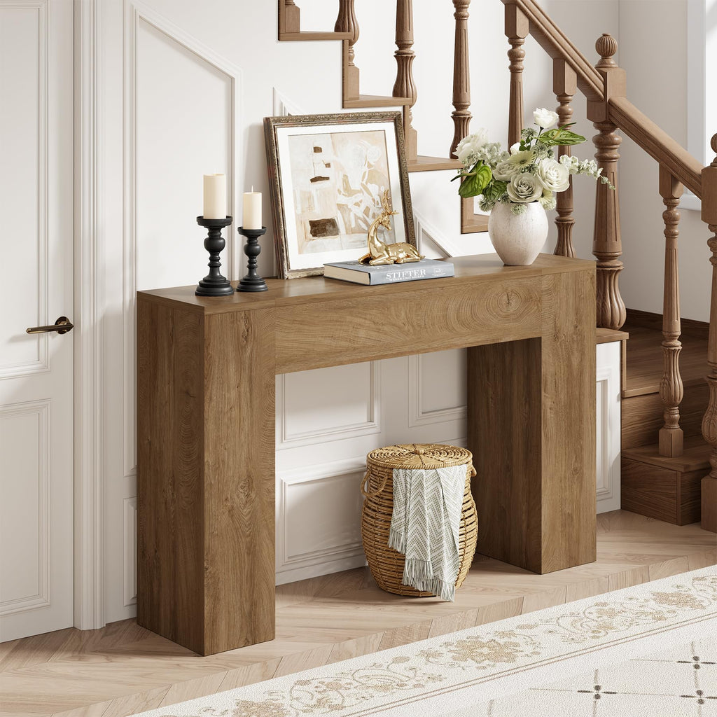 43-Inch Light Oak Brown Wood Console Table E311551