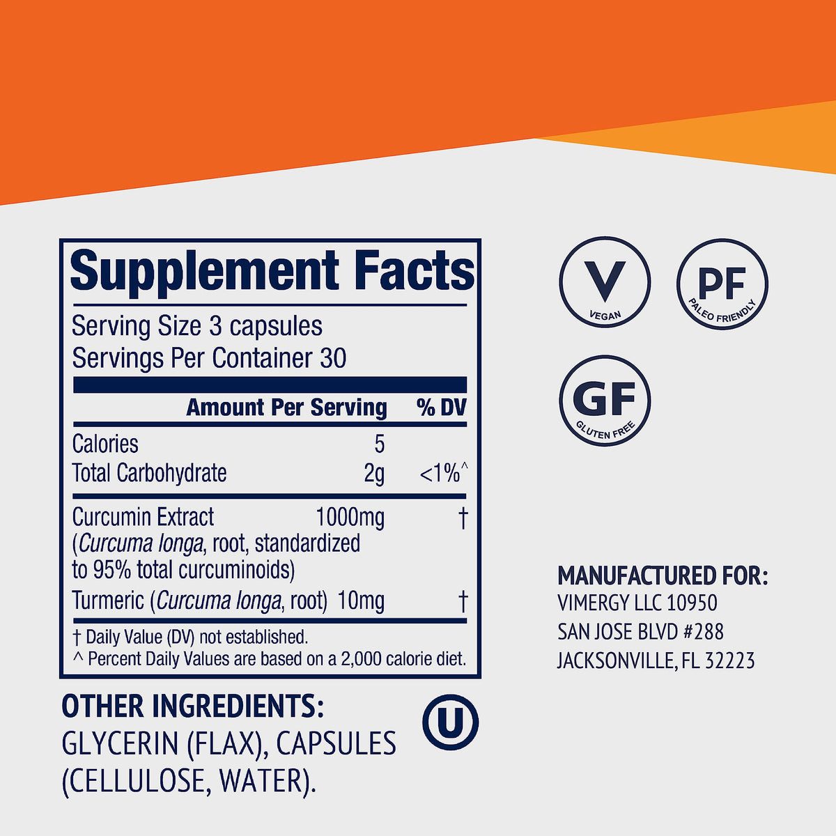 Turmeric Curcumin 1000mg Vegan Capsules R495