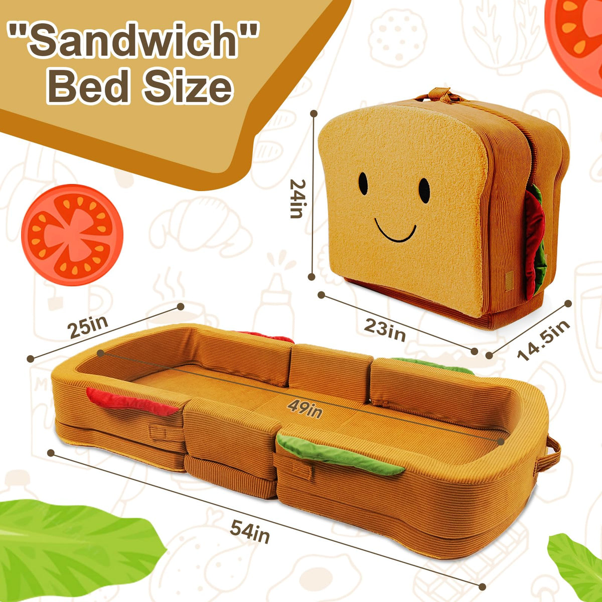 Portable Foldable Soft Foam Toddler Travel Bed with Safety Rail N111230