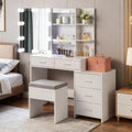 White Vanity Desk with Sliding Mirror U95198
