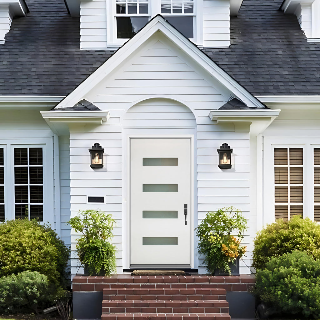 Fiberglass Exterior Front Door 36x80in Left-Hand Inswing Frosted Glass White Primed K303
