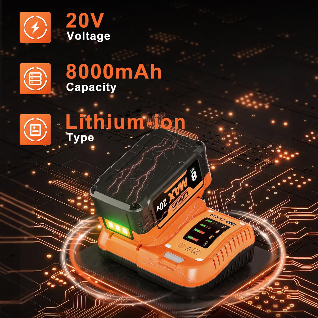 8000mAh Replacement Battery and Charger U67128