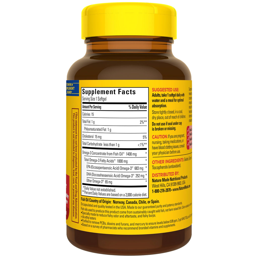 Omega 3 Fish Oil Supplement 1400mg 45 Softgel I737344