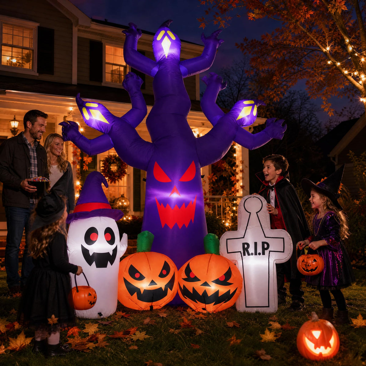 8FT Halloween Inflatables Tree with LEDs H9156