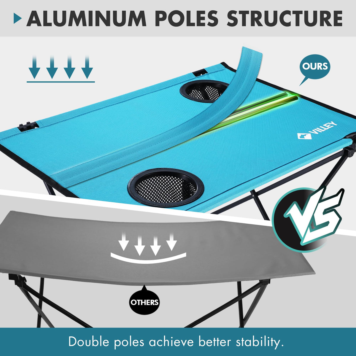Folding Camping Table with 2 Cup Holders R145