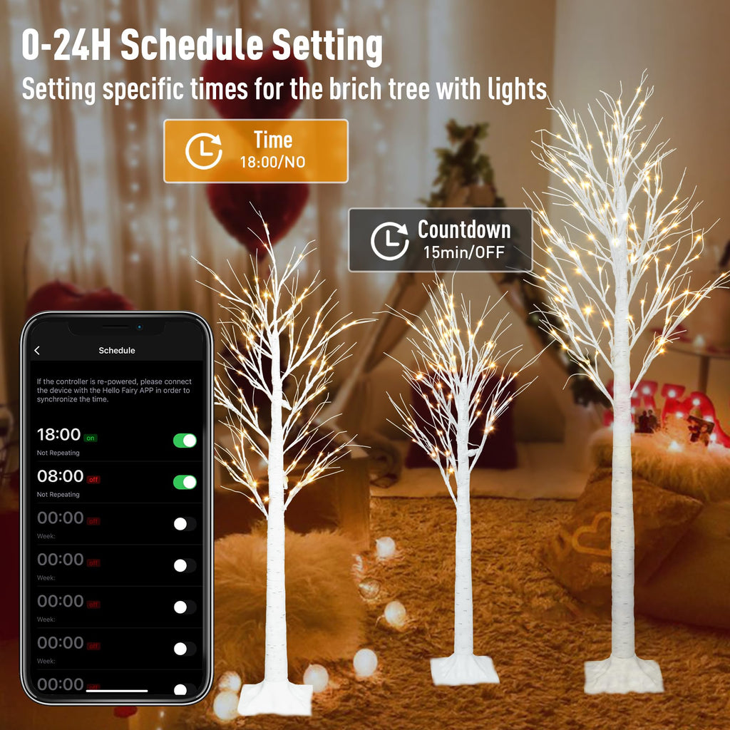 Lighted Birch Trees 4FT 5FT 6FT B3982