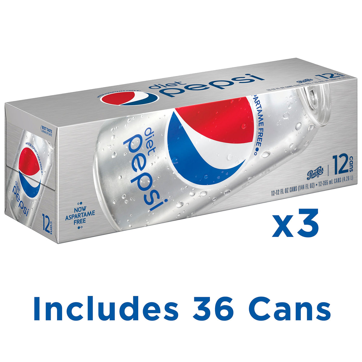 Diet Pepsi Soda 12 fl oz 36 Cans U183