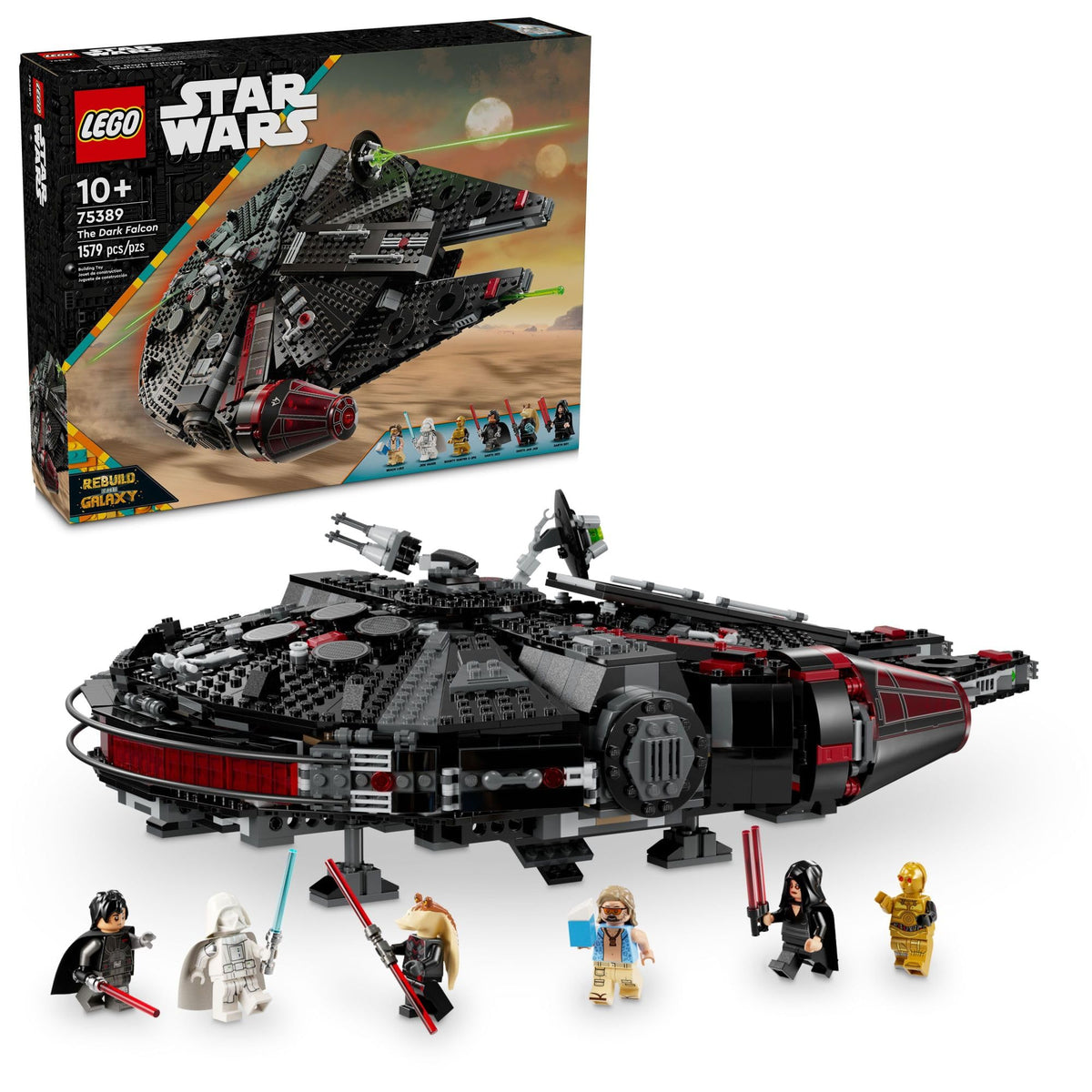 Buildable Starship Toy Set with 6 Minifigures V491705