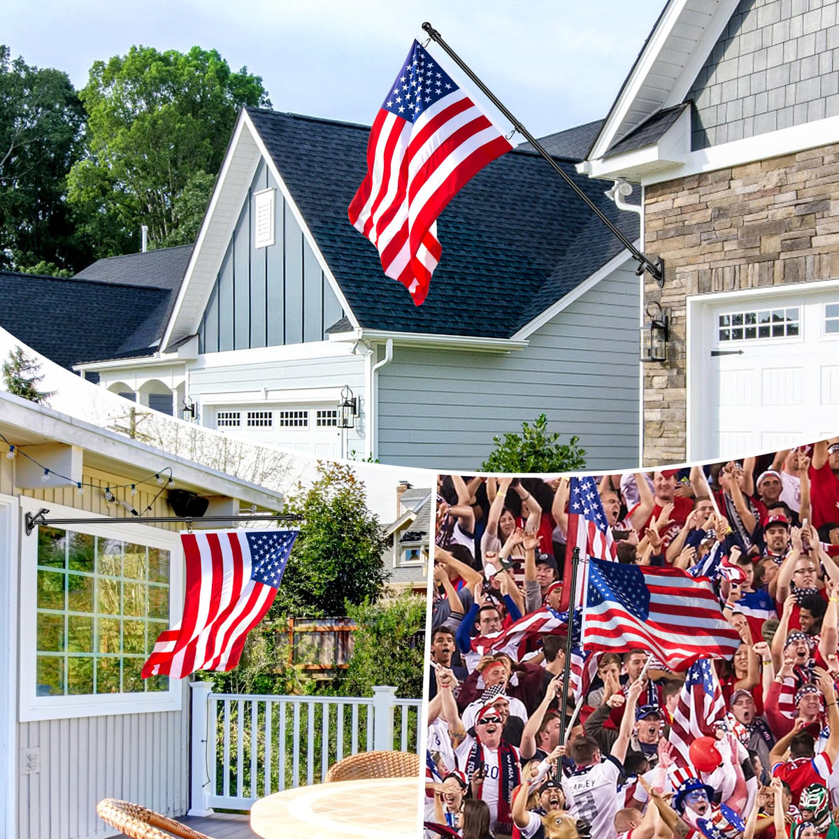 5 FT Stainless Steel Flag Pole Kit with Holder Bracket T1720