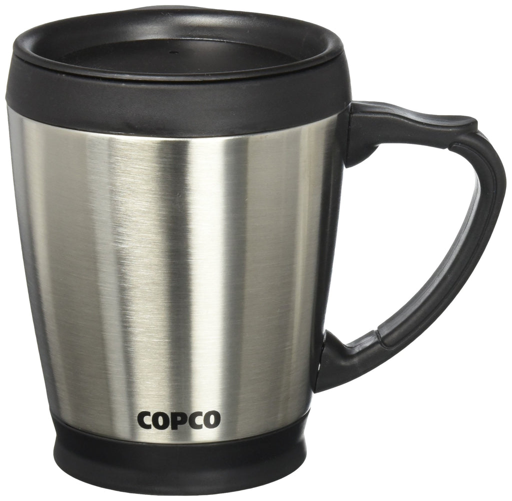 Double Wall Stainless Steel Coffee Mug with Lid 16 Oz Silver M5618