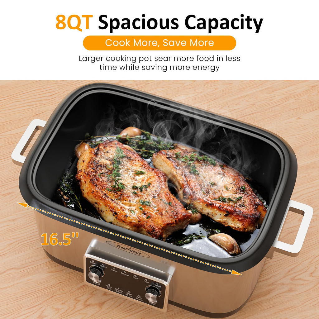 8 Quart Programmable Slow Cooker with Non-stick Pot P4856