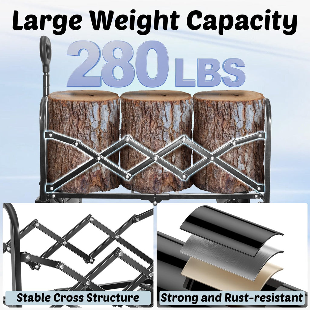 Foldable Collapsible Wagon Cart with Adjustable Handle C1389