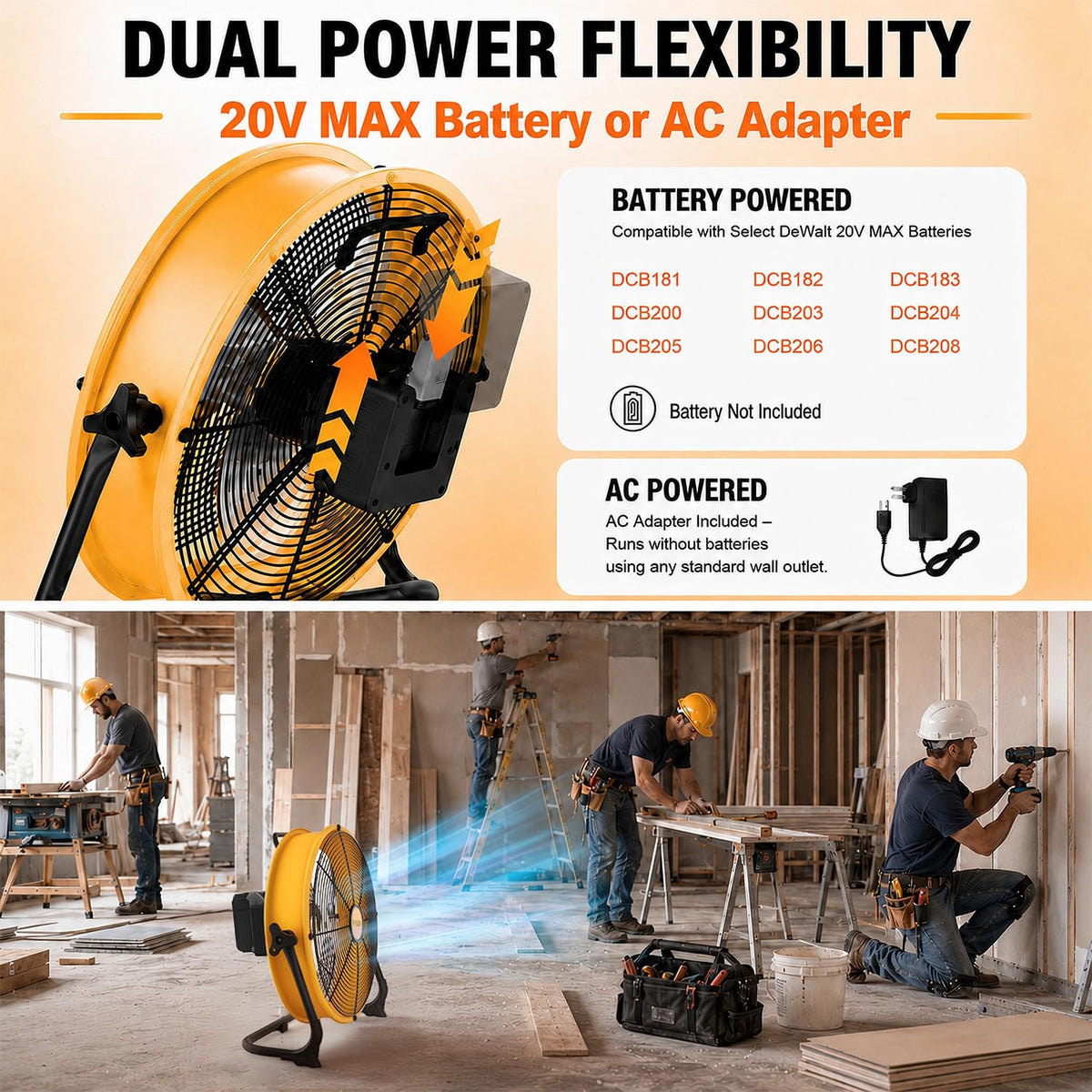 16" Cordless Battery Powered Fan K13791