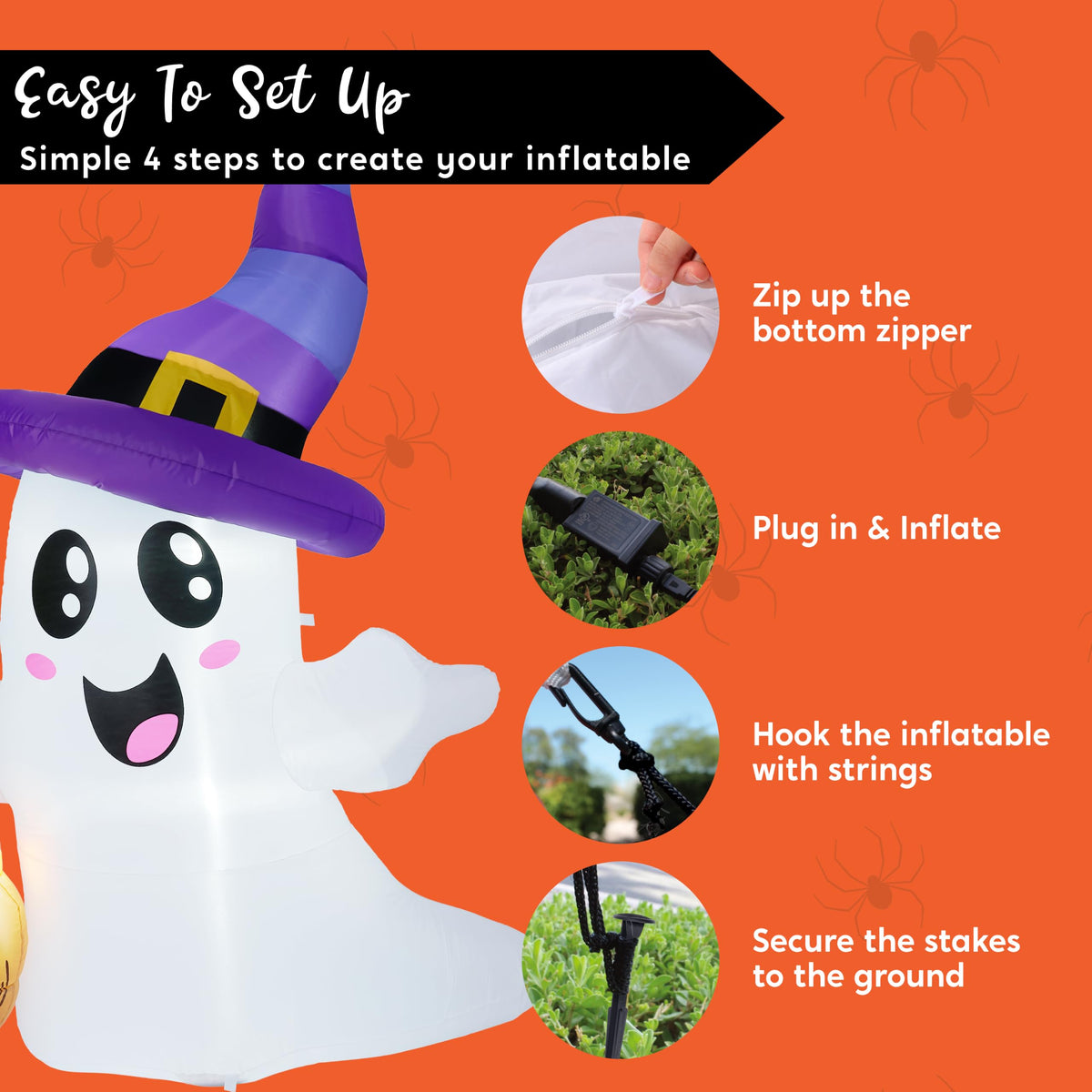 Halloween Inflatables Ghost Outdoor Decorations with LED G980