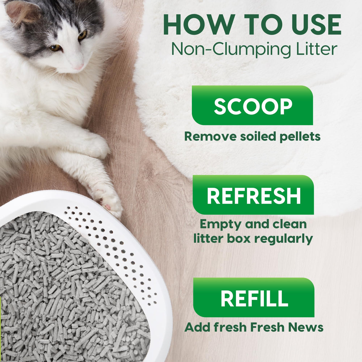 Recycled Paper Cat Litter, 12 Pound, Non-Clumping, Unscented P38082