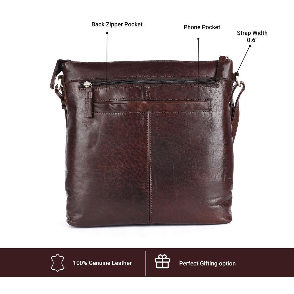 Extra-Large Genuine Leather Crossbody Purse F162615