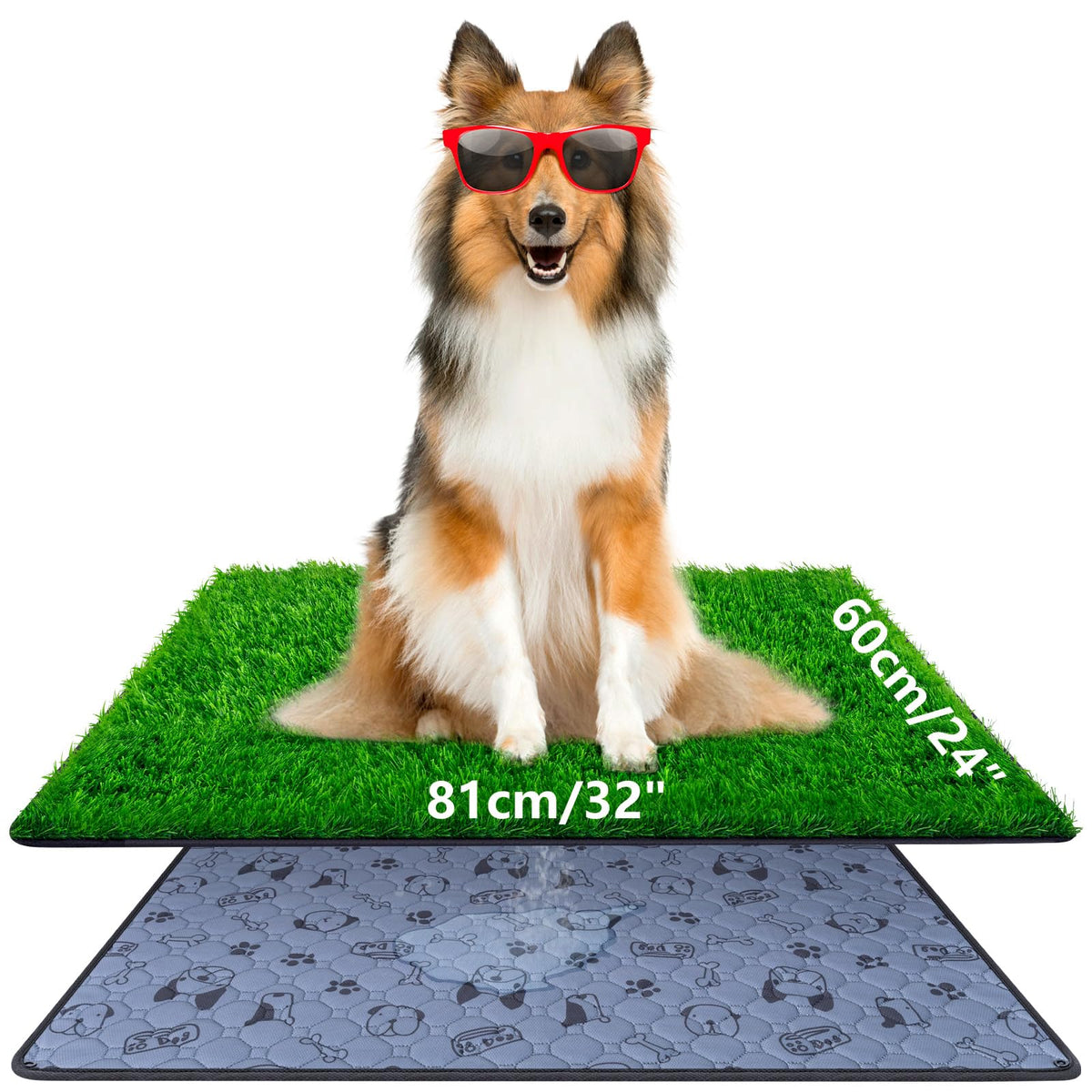 32" x 24" Washable Reusable Artificial Grass Pee Pads D56238