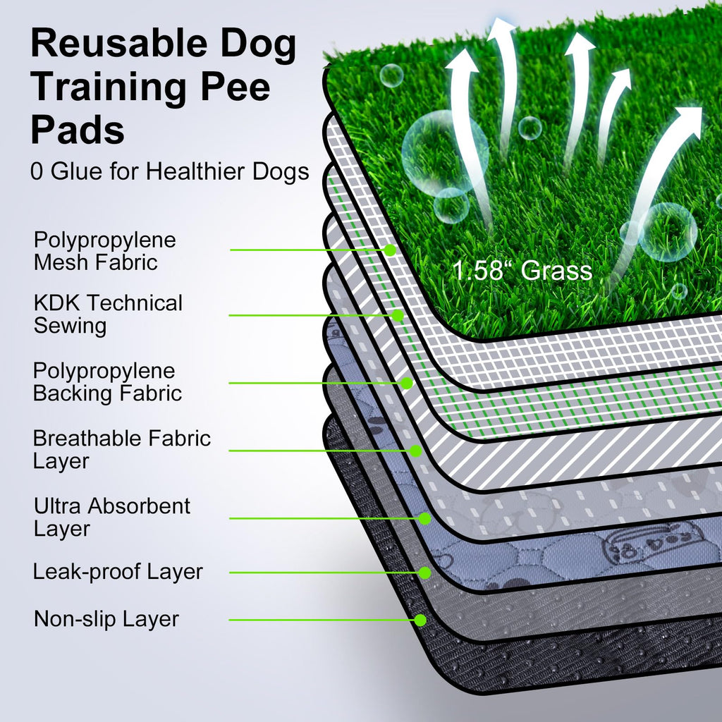 32" x 24" Washable Reusable Artificial Grass Pee Pads D56238