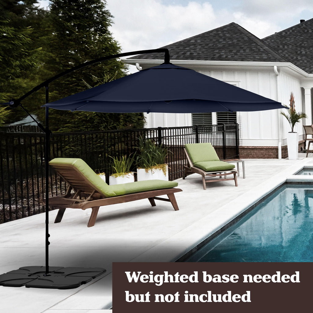 10 Ft Offset Cantilever Patio Umbrella with Cross Base Q5183