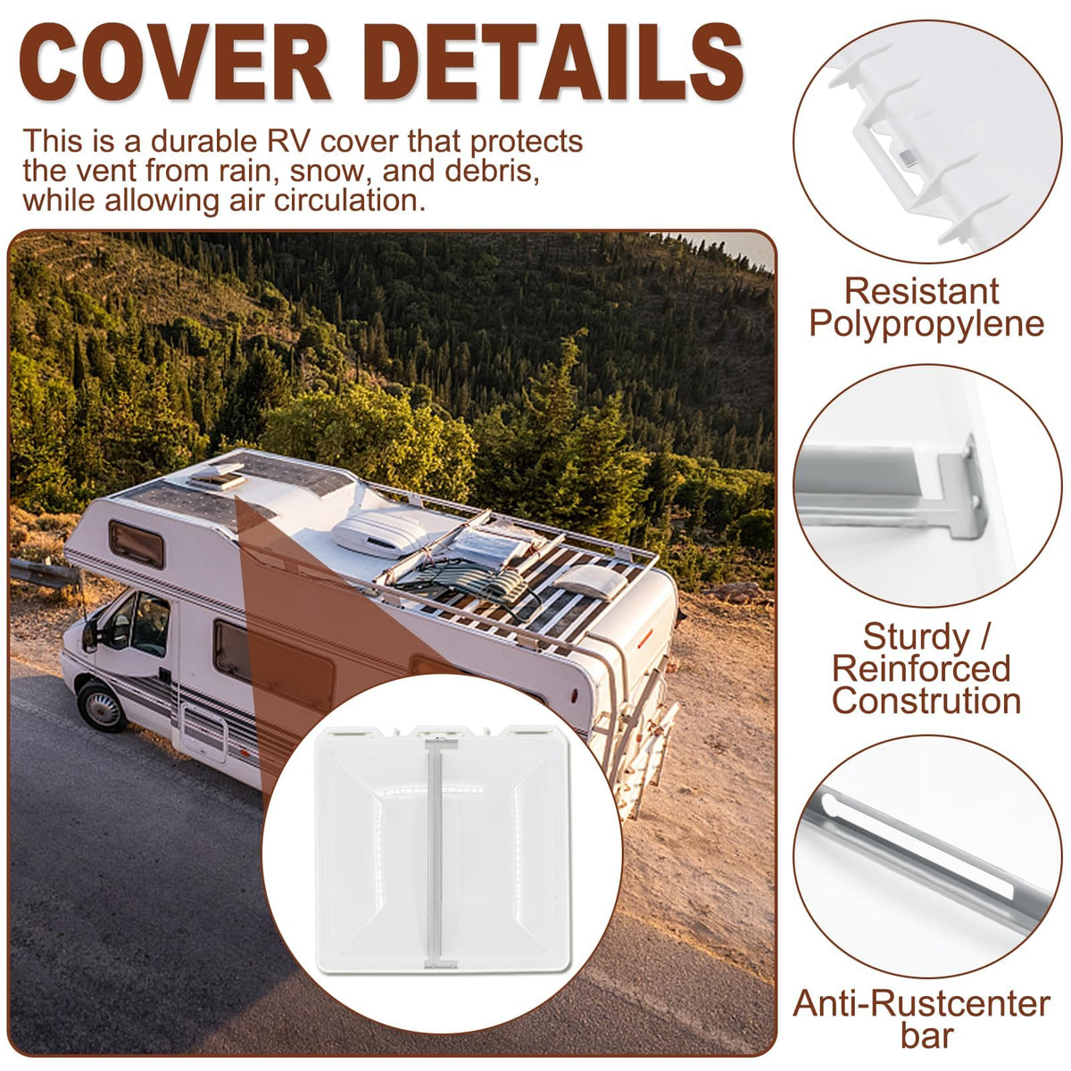 13" x 13" RV Vent Cover/Lid Metal Base E1756