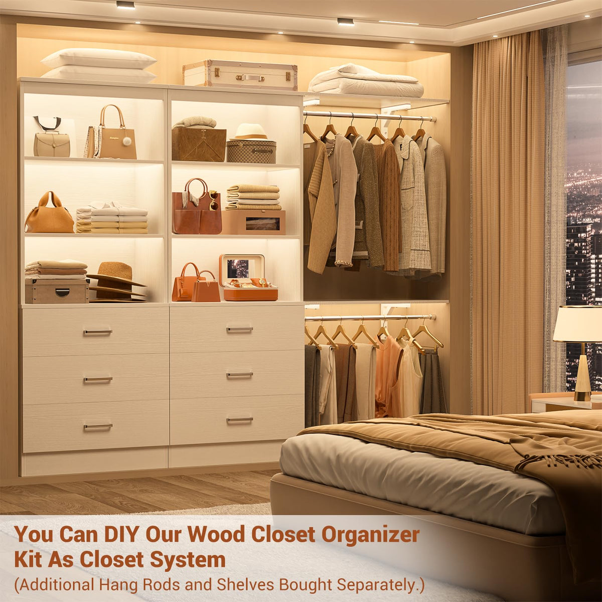 23.6" White Closet Drawers System with 3 Drawers O4900