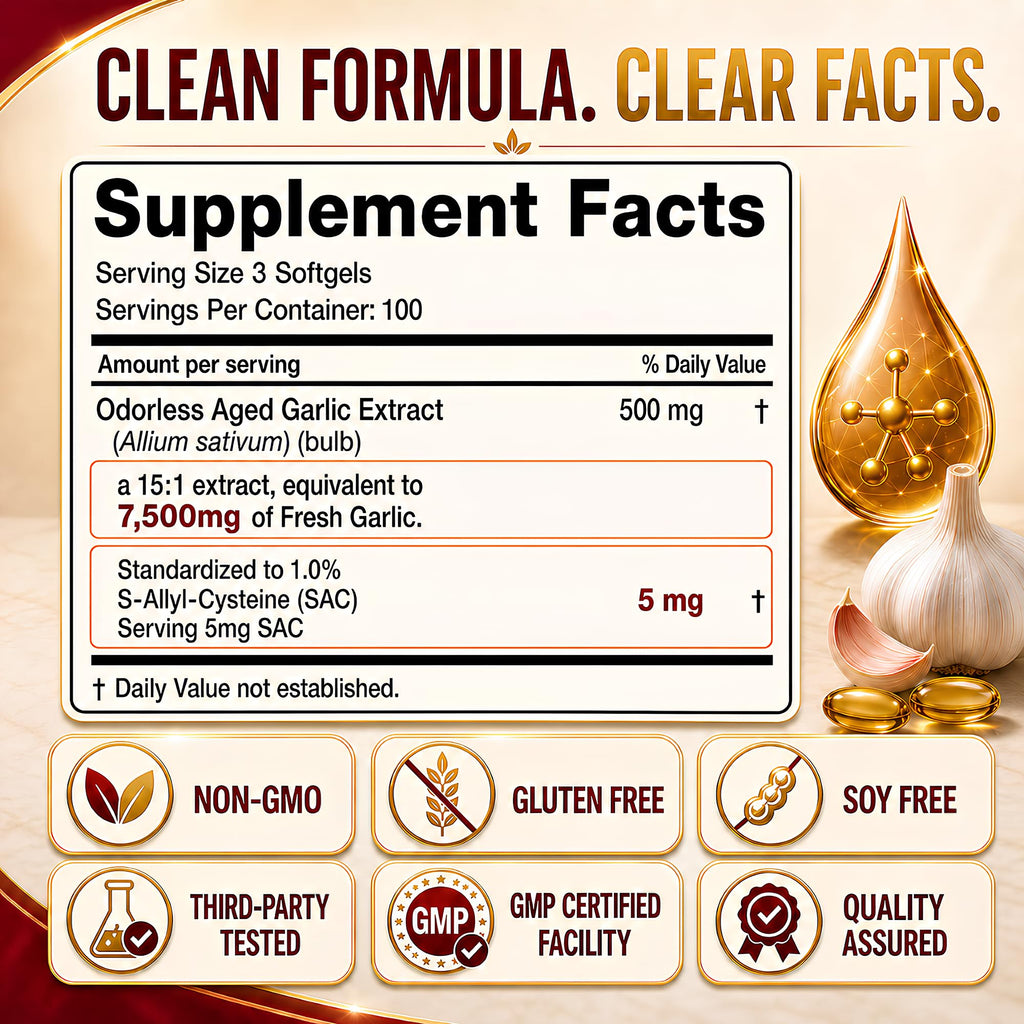 Aged Odorless Garlic Extract Softgels 300 Count O8140