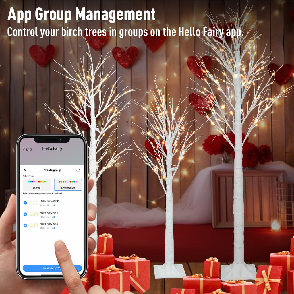 Lighted Birch Trees 4FT 5FT 6FT B3982
