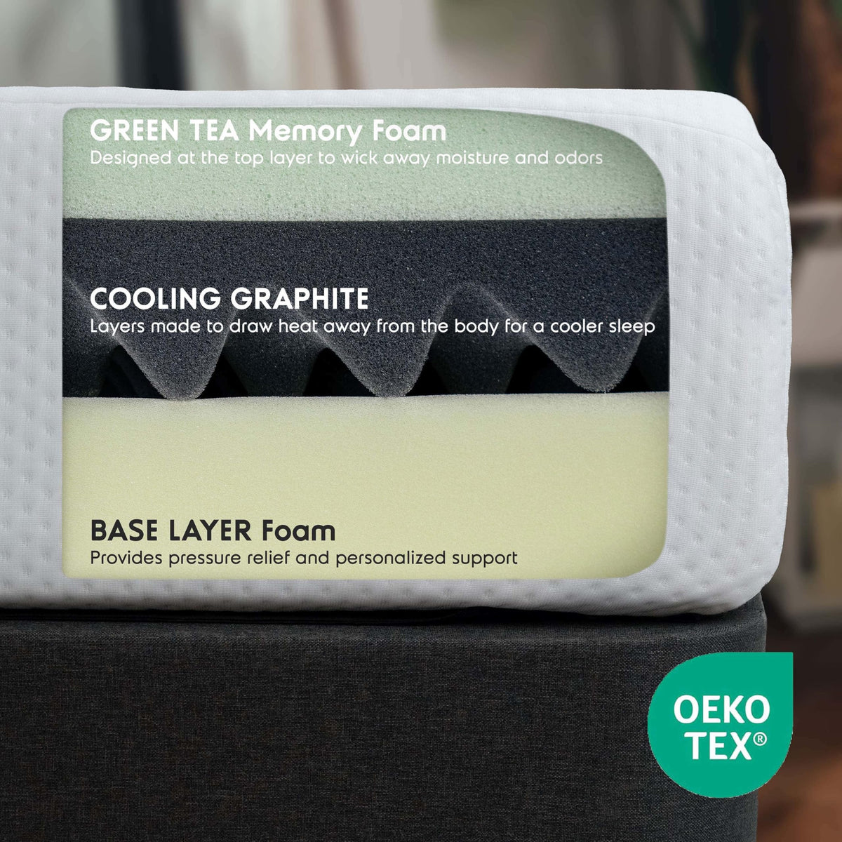 Green Tea 8 Inch Cooling Graphite Memory Foam Twin Mattress K89732