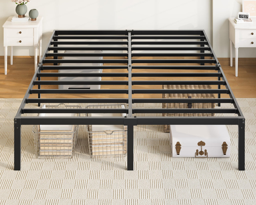 Queen 14 inch Metal Bed Frame with Storage Space K21617