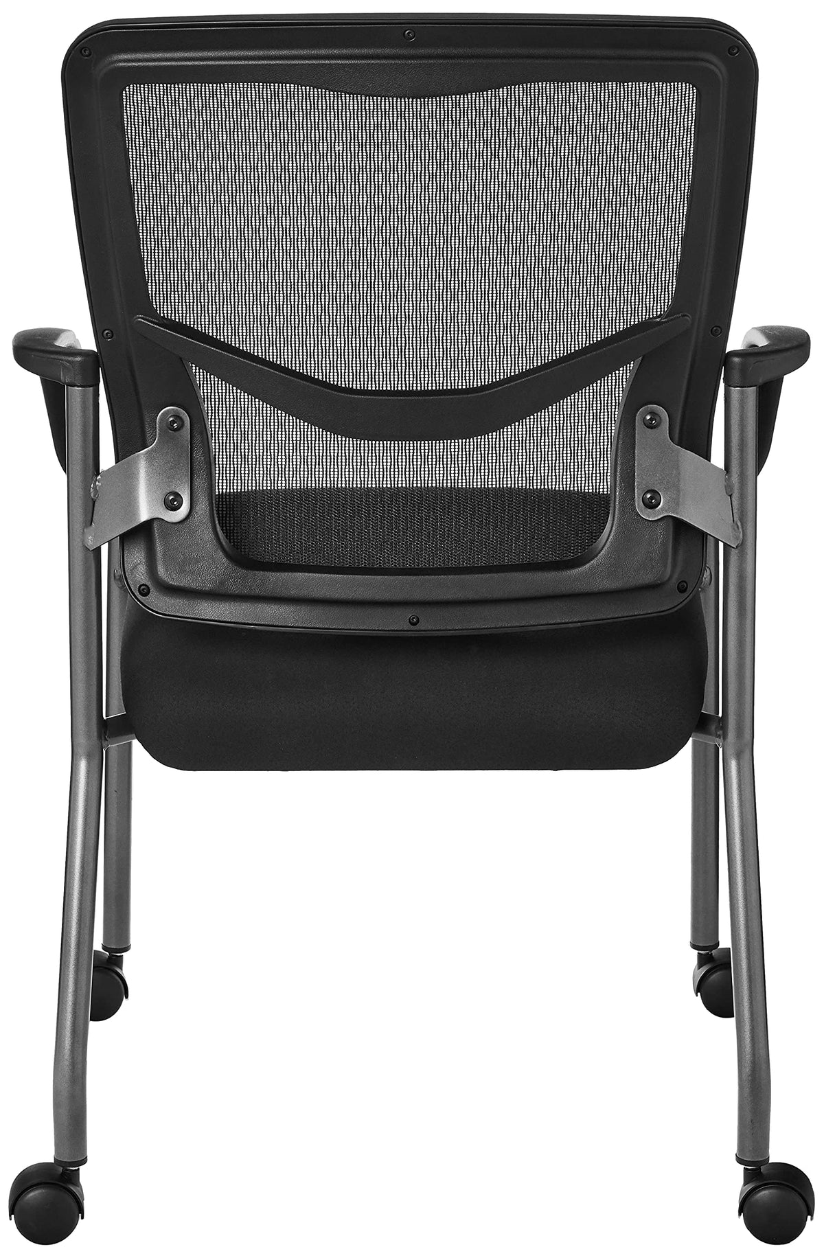Stackable Visitor's Chair with Breathable Back and Rolling Casters I634