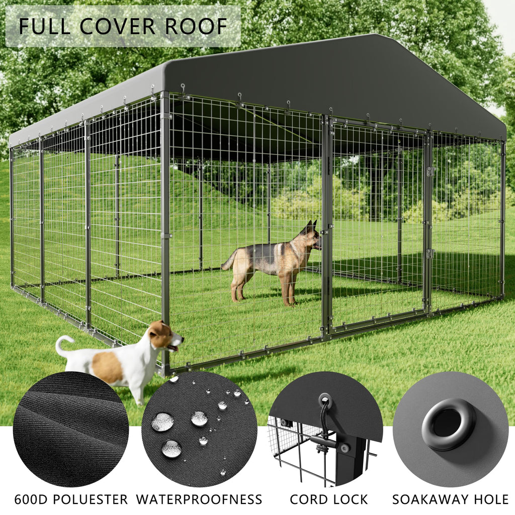 10x10x6 FT Heavy Duty Dog Kennel with Roof P646
