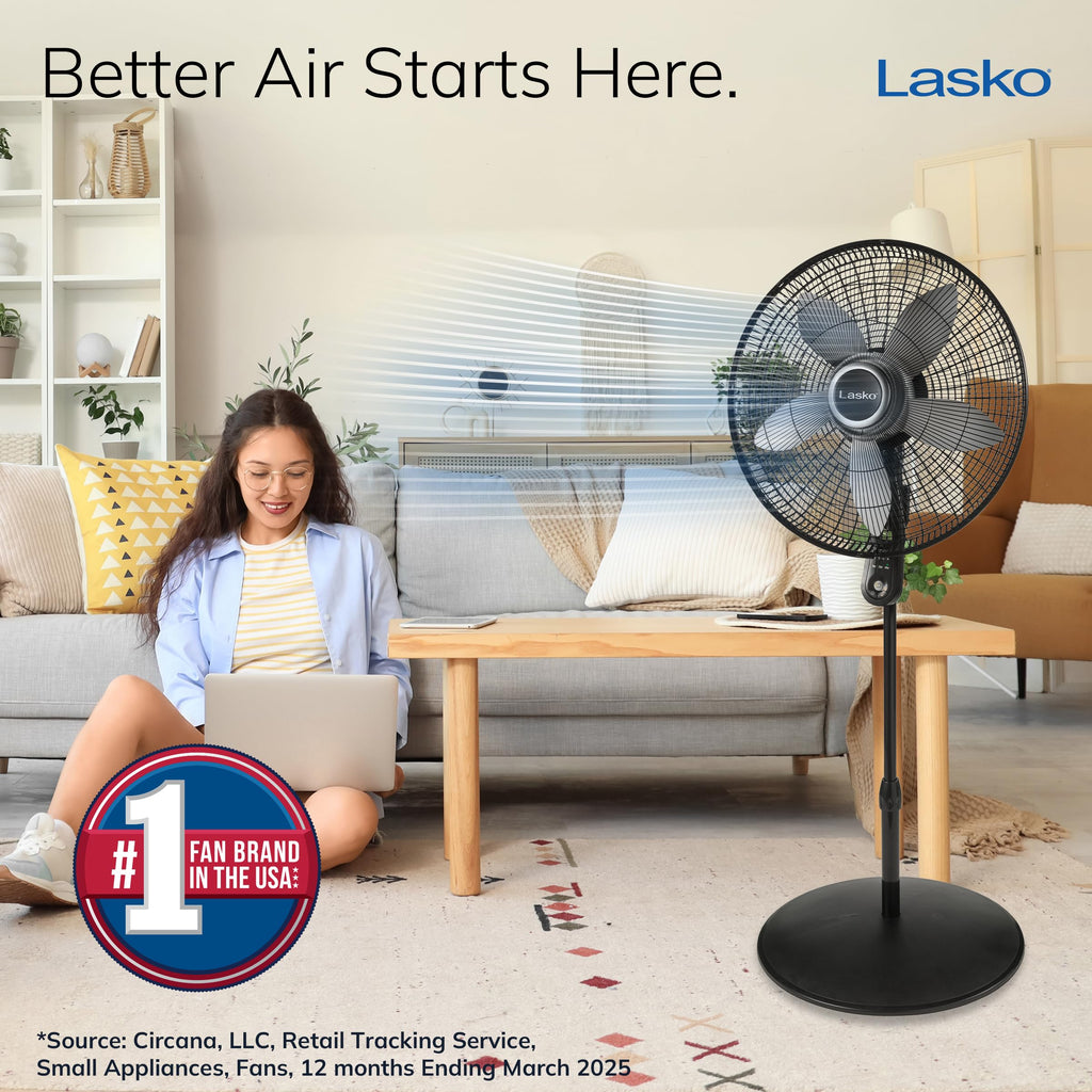 Oscillating Pedestal Fan 20" Black V906138