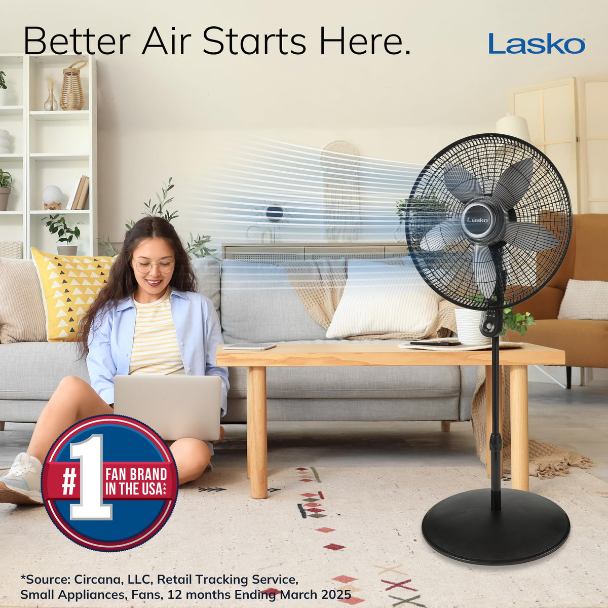 Oscillating Pedestal Fan 20" Black V906138