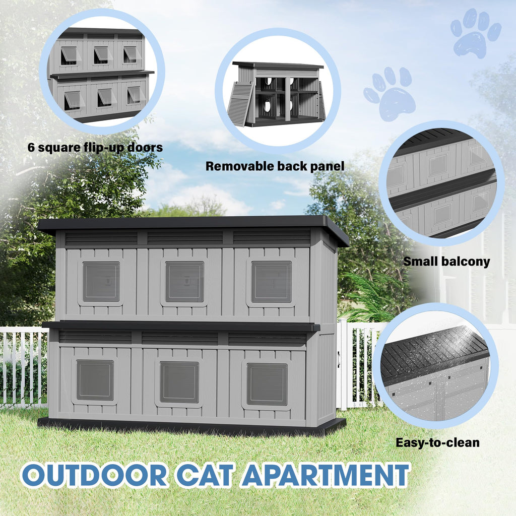 Weatherproof Insulated Outdoor Cat House H31220