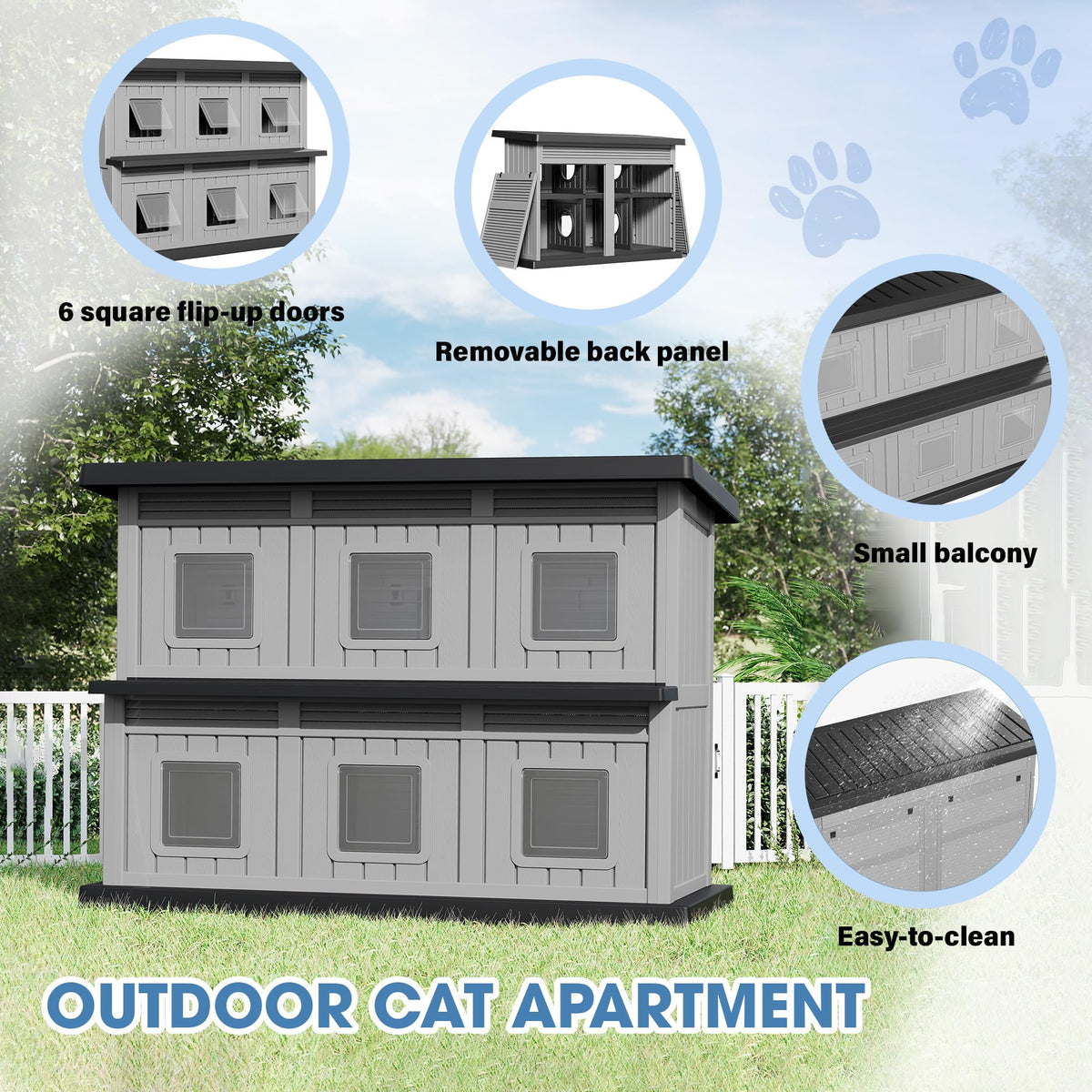 Weatherproof Insulated Outdoor Cat House H31220