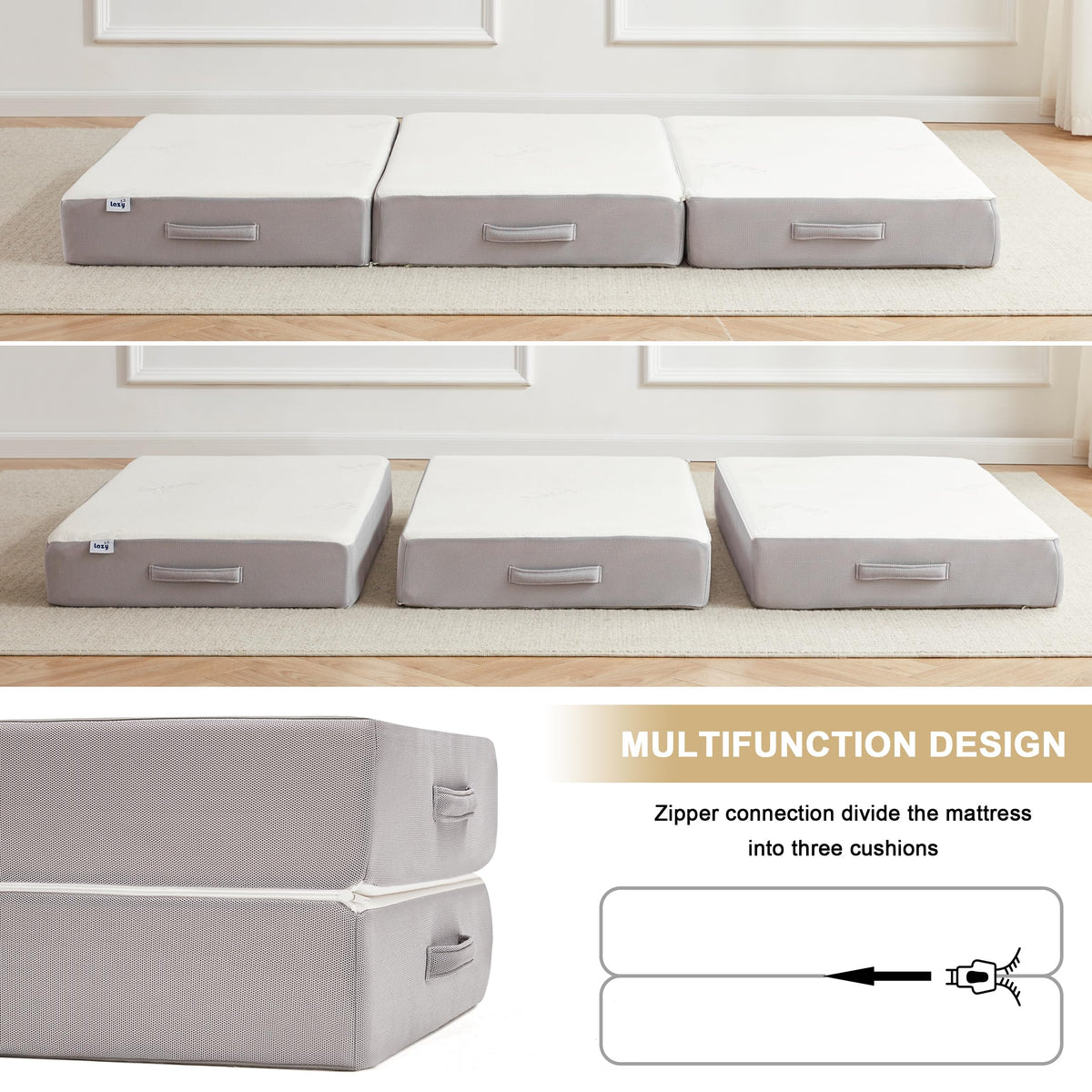 6 Inch Memory Foam Tri-fold Folding Mattress T22550