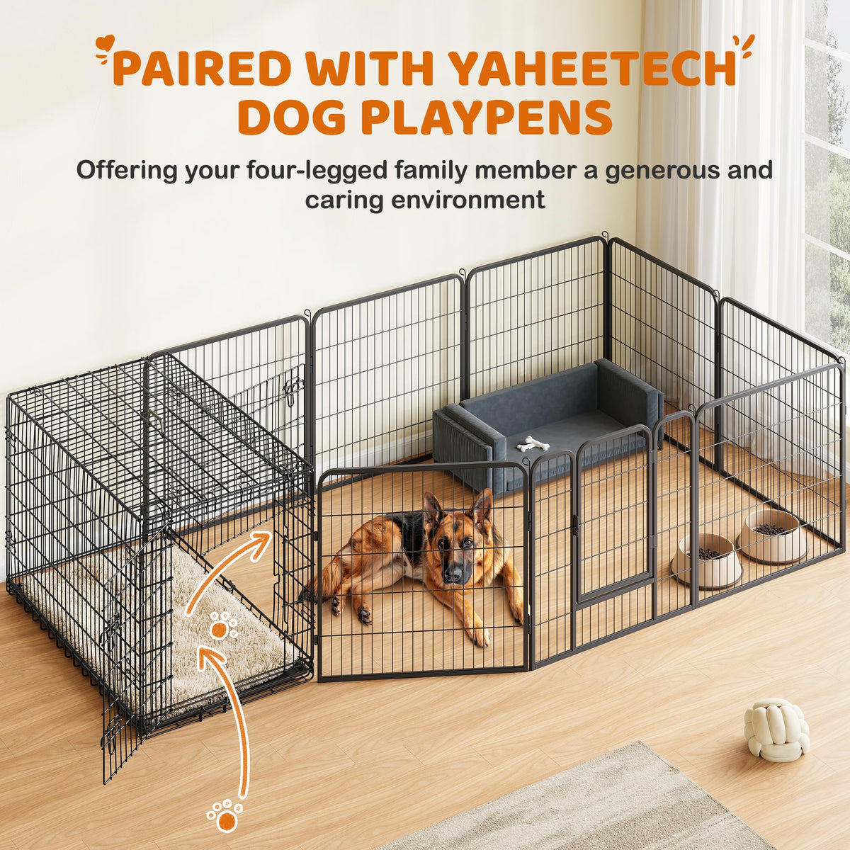 48 inch Collapsible Metal Dog Crate with Divider Y32438