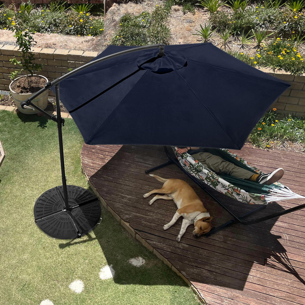 10 Ft Offset Cantilever Patio Umbrella with Cross Base Q5183